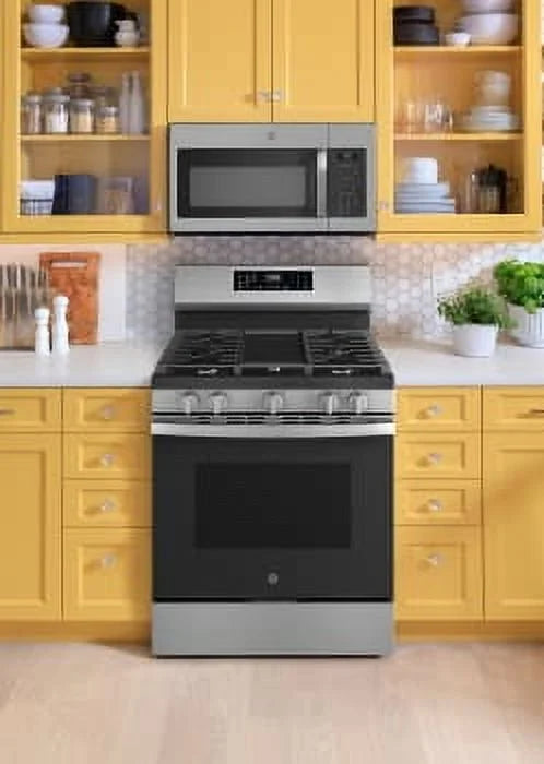 GE 30 Inch Freestanding Gas Smart Range with 5 Sealed Burners Stainless Steel GGF600AVSS