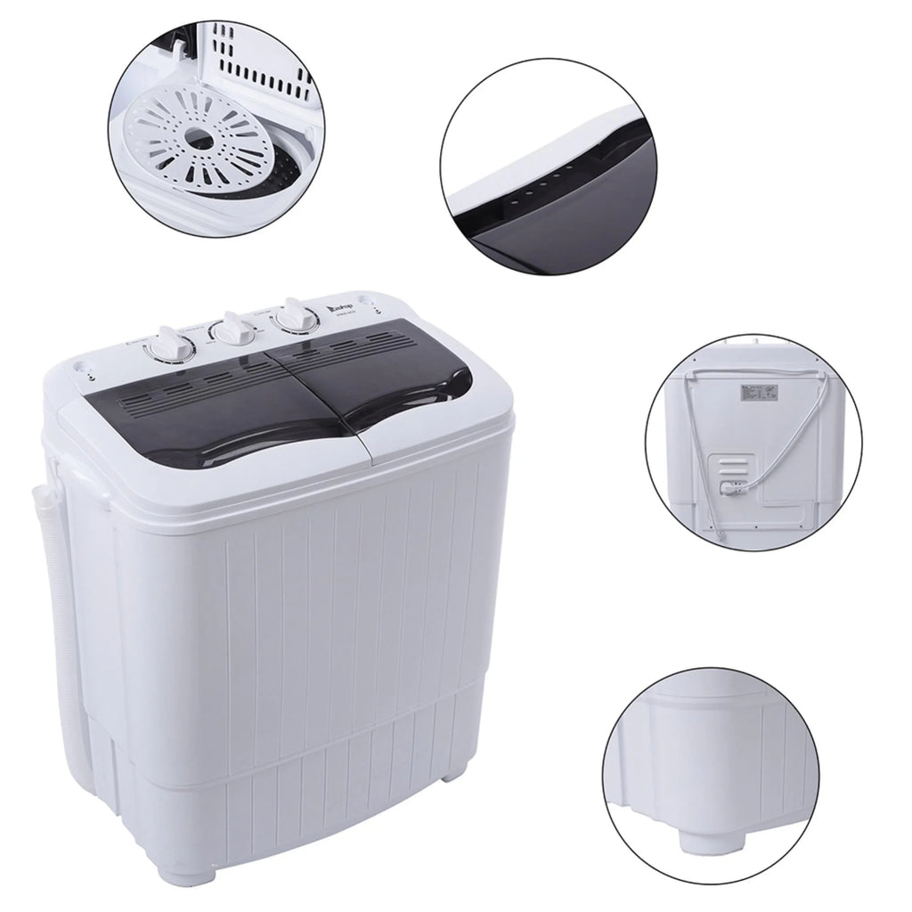 ZOKOP XPB35-188S 14.3lbs Semi-Automatic Washing Machine - Efficient, Compact Design for Apartments and Small Spaces - Gray Cover