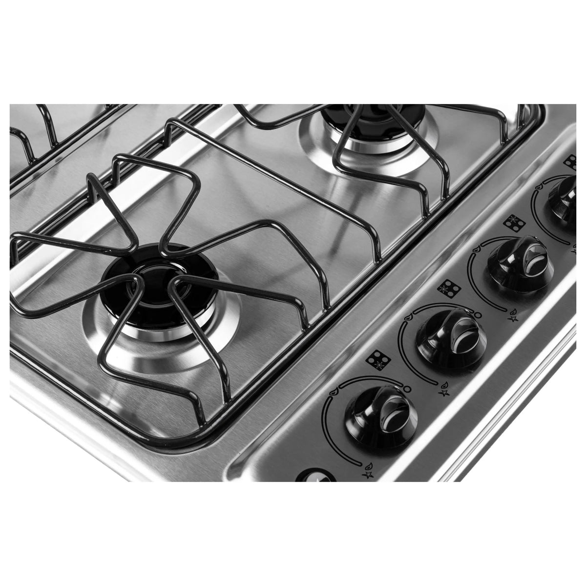 ABBA Appliances 24�� Gas Cooktop in Stainless Steel with 1 Ultra Fast and 3 Fast Burners