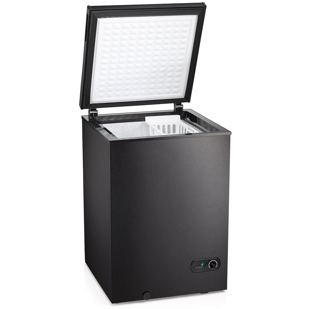 Moifoi 3.5 Cu.ft Chest Freezer w/ Removable Storage Basket & Top Open Door, Energy Saving, White
