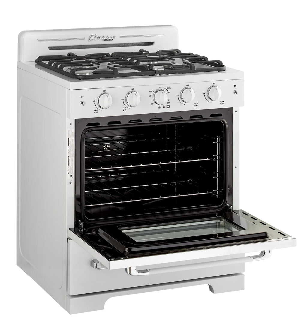 Unique Classic Retro 30" 3.9 cu/ft Freestanding Gas Range with Convection Oven and Sealed Burners