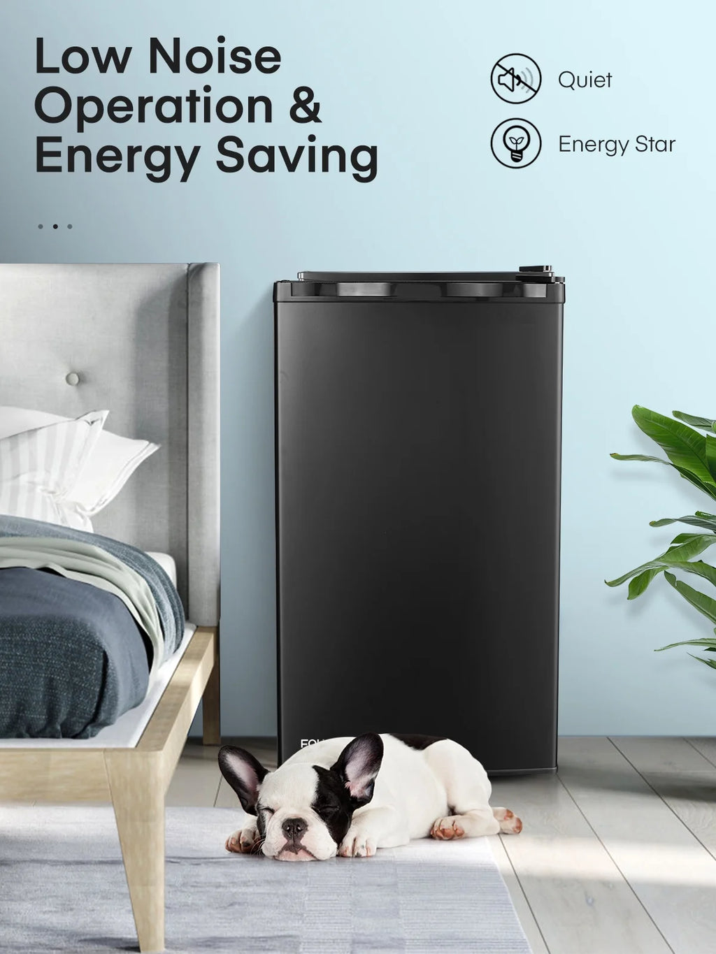 3.2 Cu. ft Refrigerator for Home, Fridge with Freezer for Bedroom, 31"D x 18"W x 19"H, Black