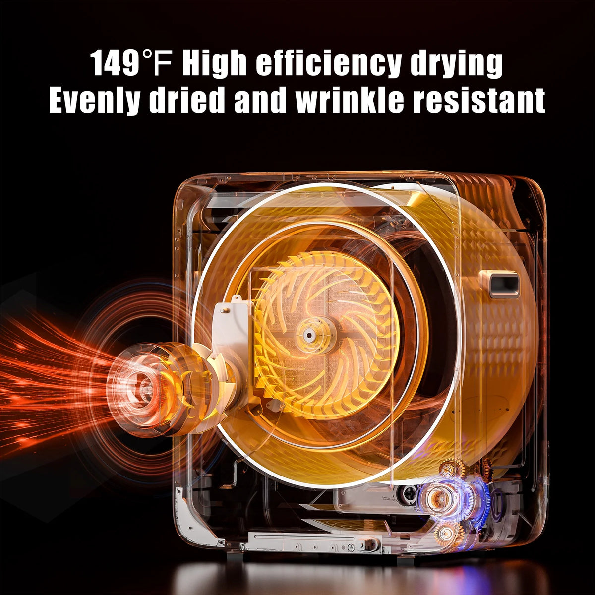 Auertech 850W, 1.6 Cu.ft. Portable Cloth Dryer Electric Compact Laundry Dryer, Stainless Steel Tub