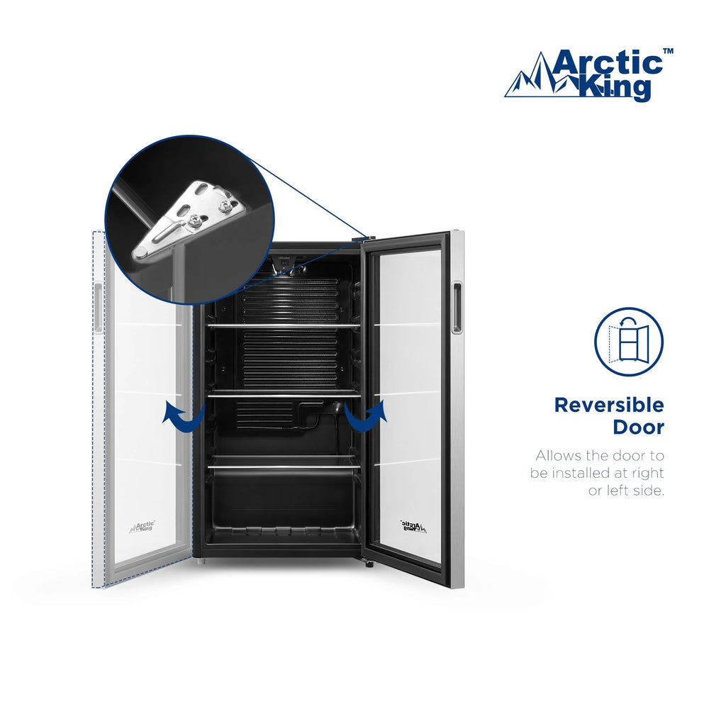 Arctic King 115-Can Beverage Fridge & Cooler, Stainless Steel Look, ARV115B1AST