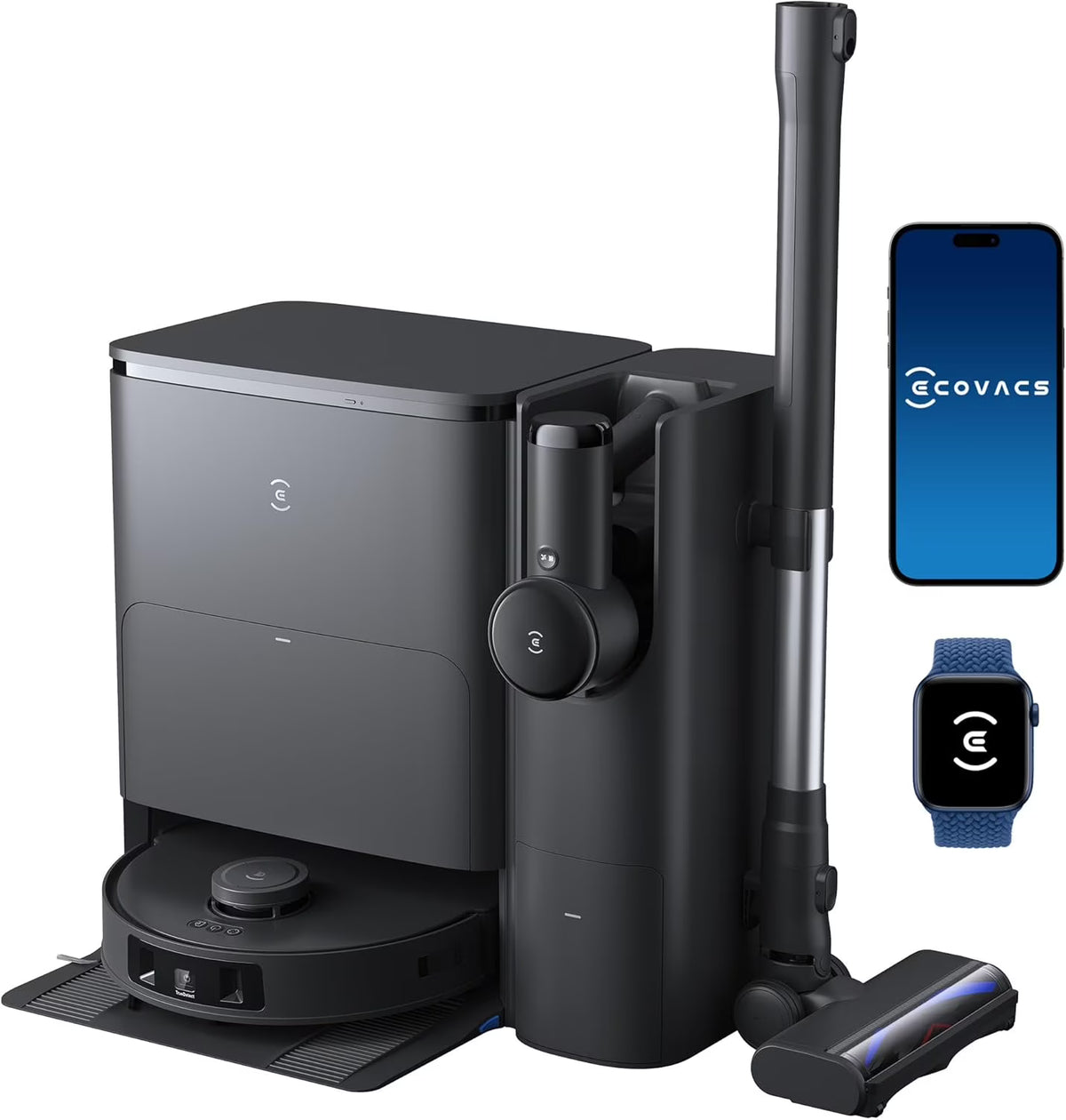 ECOVACS DEEBOT T30S Care Robot Vacuum & Mop - 11000Pa, ZeroTangle, TruEdge Mopping, Self-Emptying, Auto-Mop Lifting