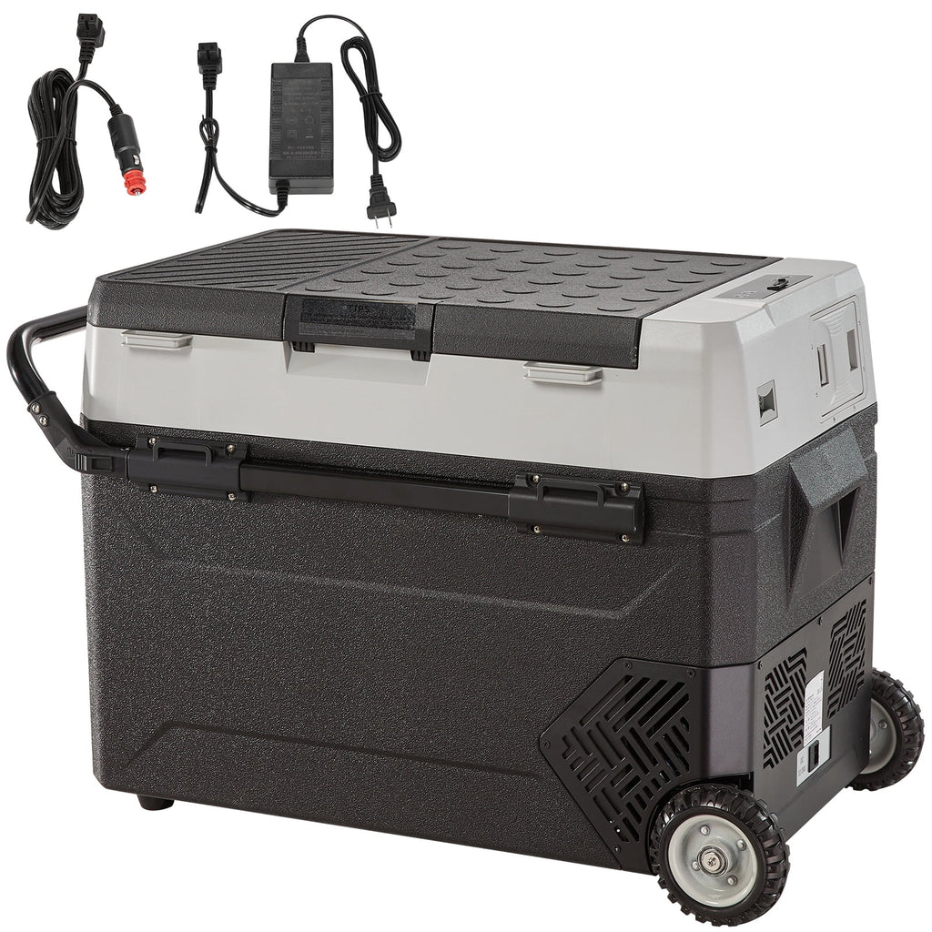 VEVOR Car Refrigerator 48Qt, Dual Zone Car Fridge Freezer12/24V DC & 110-240V AC Electric Compressor Cooler for Truck Vehicle RV