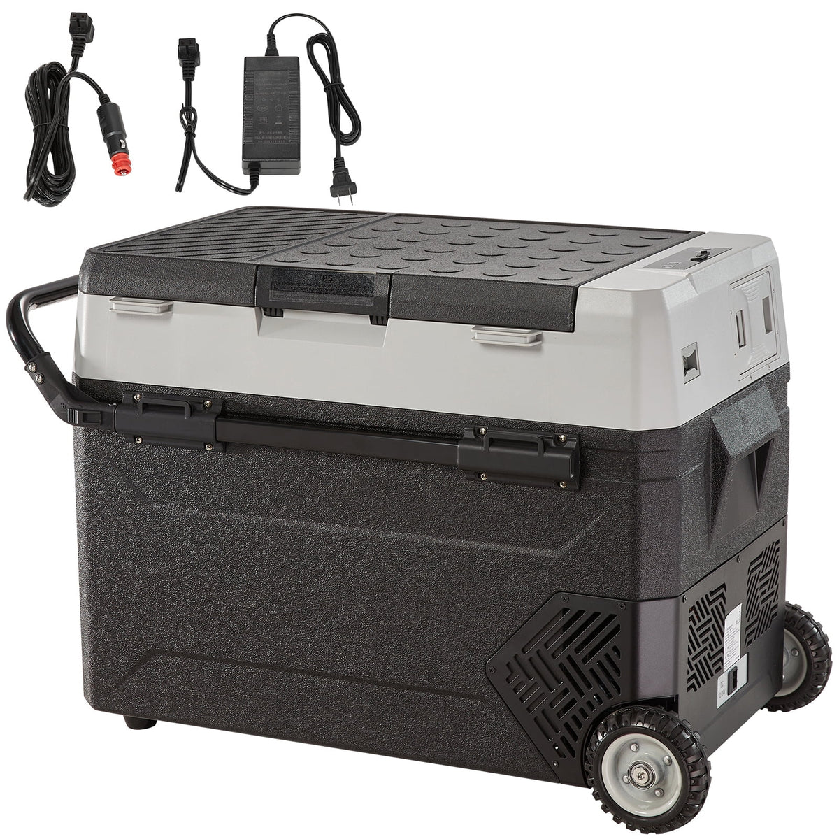 VEVOR Car Refrigerator 48Qt, Dual Zone Car Fridge Freezer12/24V DC & 110-240V AC Electric Compressor Cooler for Truck Vehicle RV