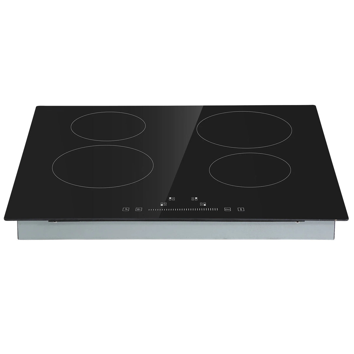 KFFKFF Electric Ceramic Cooktop, 23" 6000W 4 Burners Built-in Countertop Burners Cooker Touch Sensor Control, Overheat Protection, Child Lock, 220-240V (NO Plug)