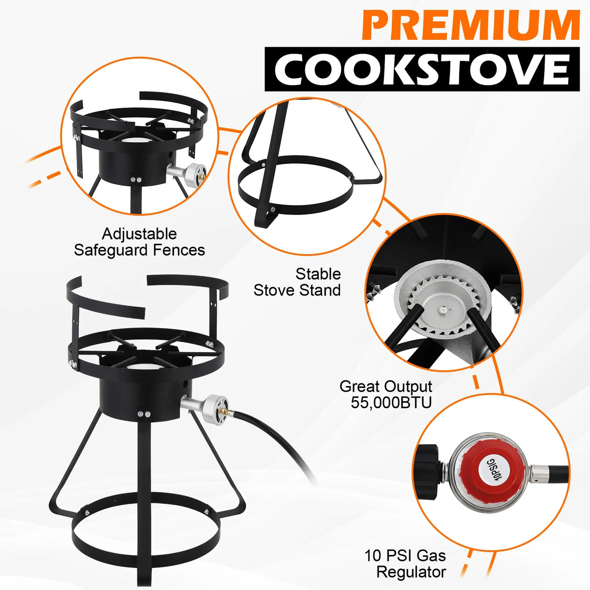 OverPatio 30qt Turkey Fryer Pot Boiler,Outdoor Aluminum Turkey Fryer with Injector Thermometer