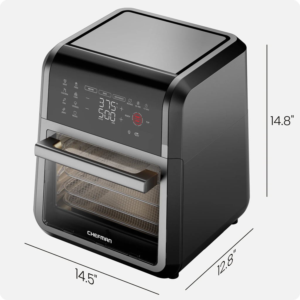 Chefman Multifunctional Digital 10 Qt. Air Fryer+ Rotisserie, Fry, Roast & Bake, 17 Presets - Black