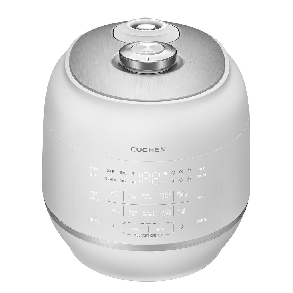 CUCHEN CRT-RPK0670WUS | 2.1 Ultra High-Pressure Induction Heating Rice Cooker 6 Cup (Uncooked) | Full Stainless Power Lock System | Auto Steam Clean | Voice Guide | Made in Korea | White