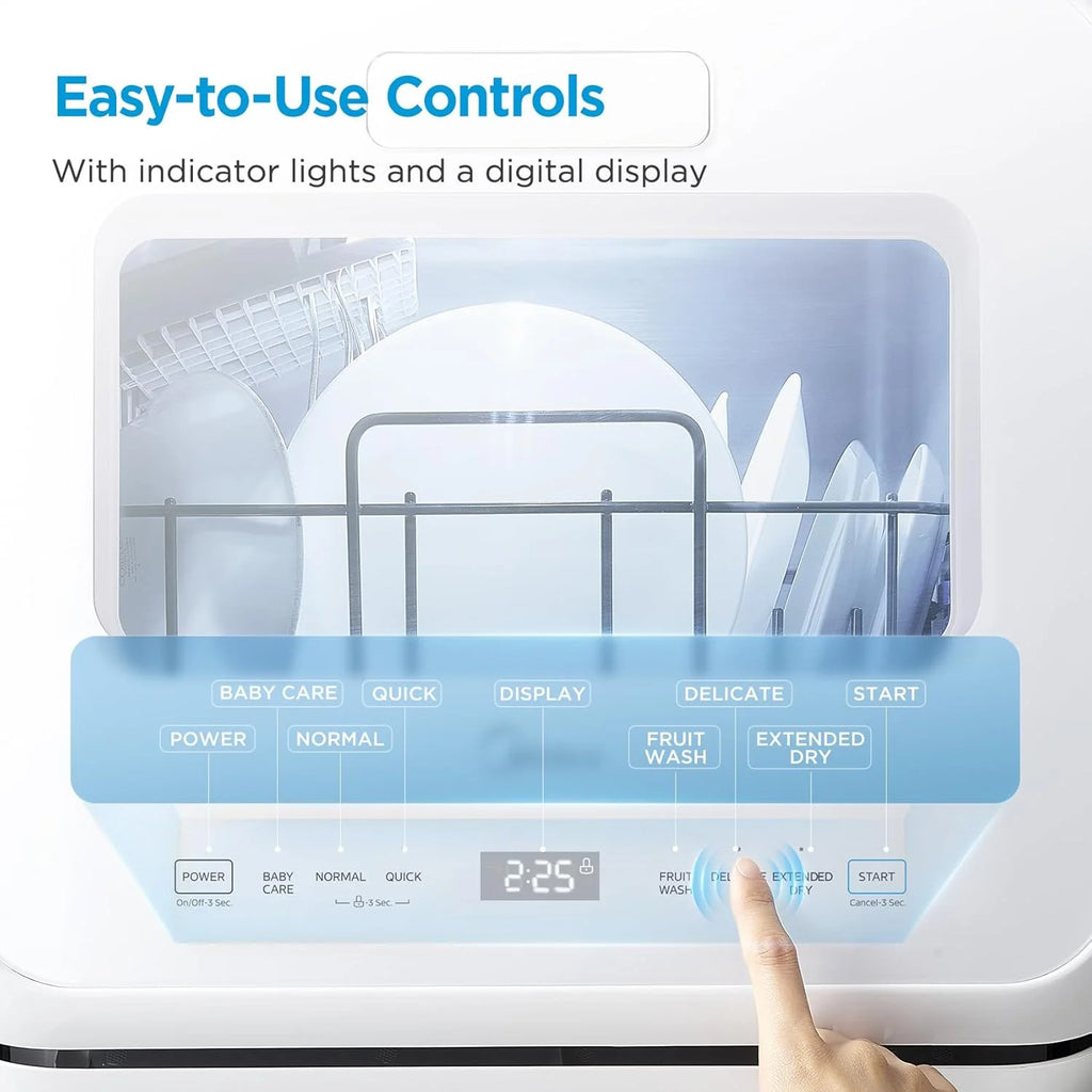 Midea Portable Countertop Dishwasher with 5-Liter Built-in Water Tank