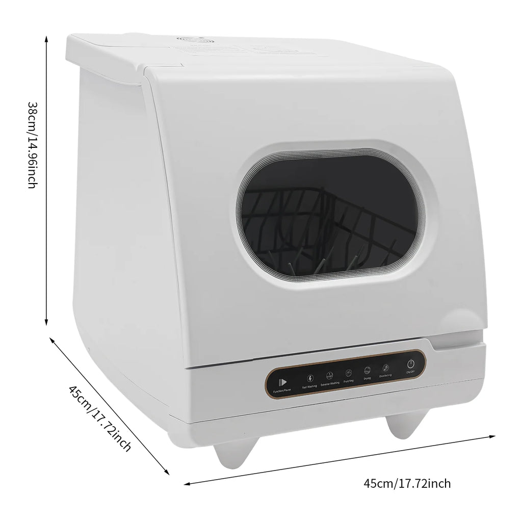 ToppiJoy Portable Countertop Dishwasher with 5 Washing Functions, Quick Wash, Sterilization & Energy-Saving Design �C Ideal for Small Kitchens, Apartments, and Family Homes
