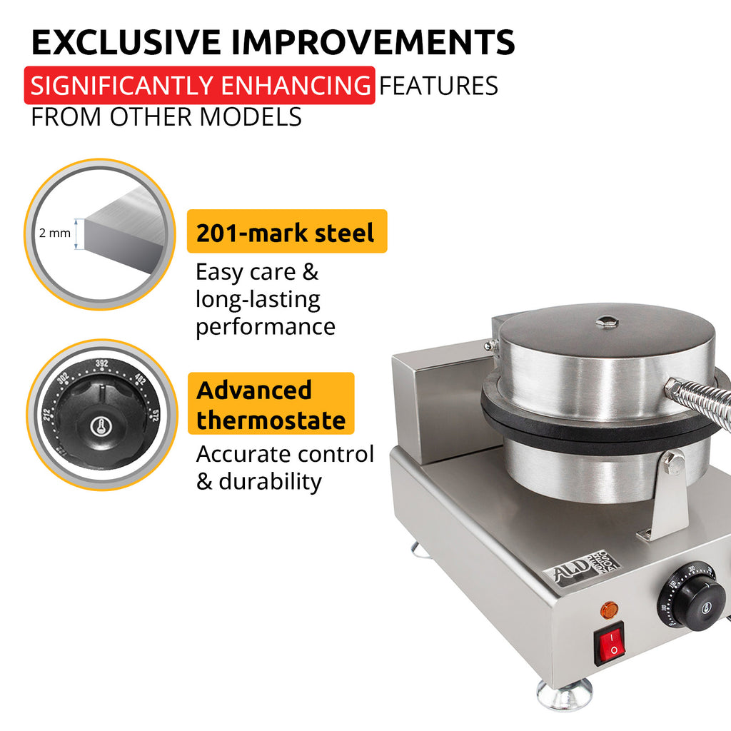 Nonstick Electric Egg Biscuit Roll Maker Machine Bake Machine Baker Pastry Making Baking Tools Electric Egg Roll Ice Cream Cone Maker (Ice Cream (grid)