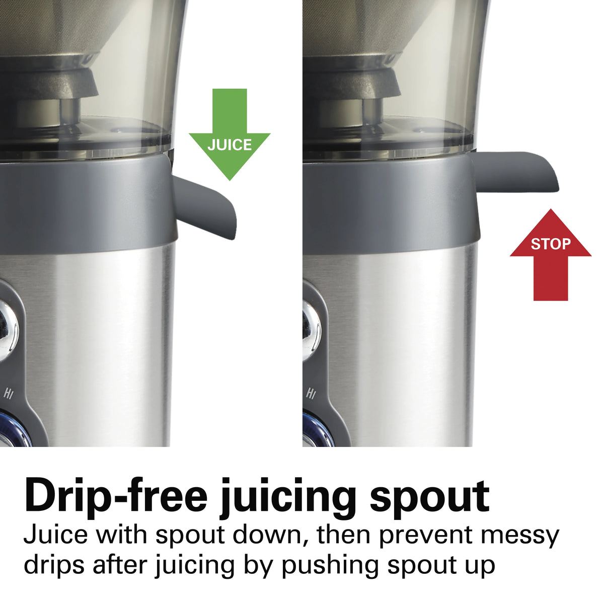 Hamilton Beach Big Mouth Easy Clean Juicer Machine for Fruits and Vegetables with Extra Large Chute, Extractor de Jugos, Stainless Steel