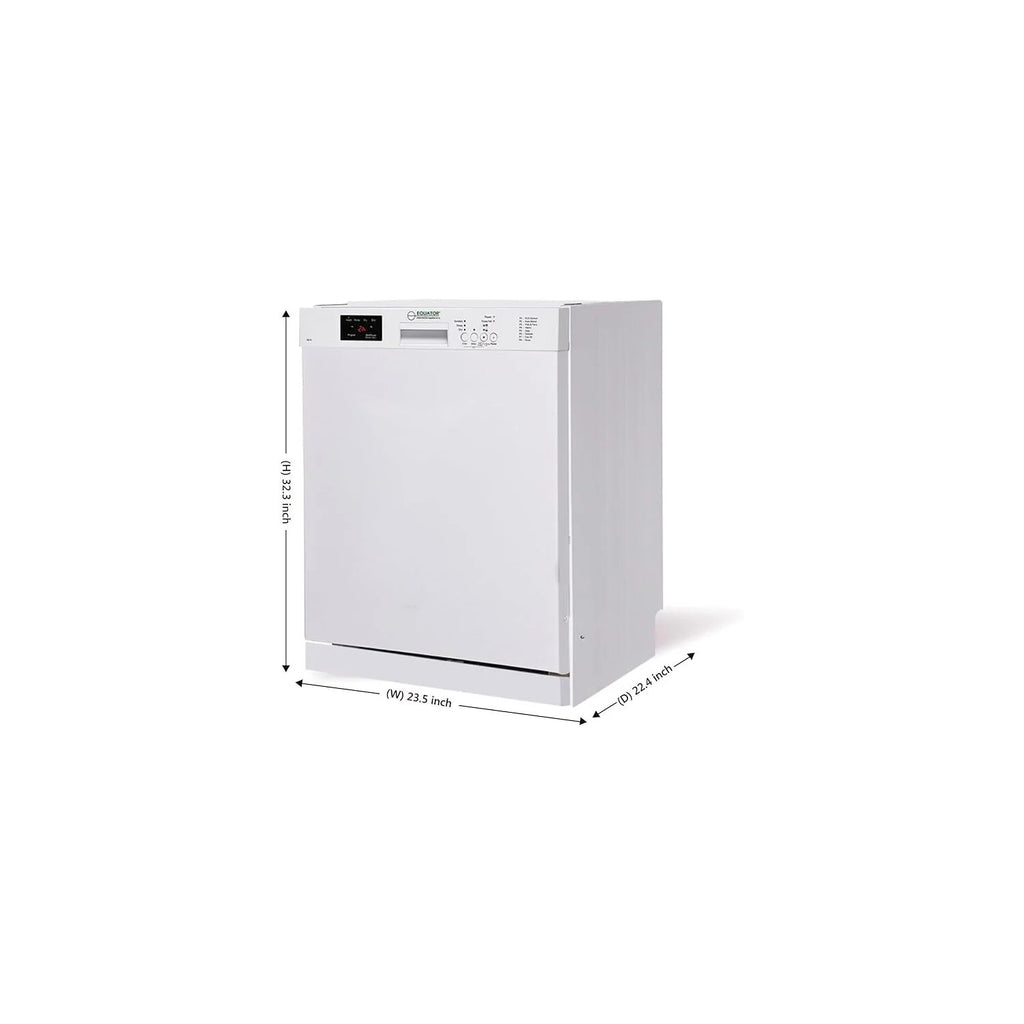 Homestock Renaissance Refinement Appliances Front Control 24-In Built-In Dishwasher (White) 22.4"D X 23.5"W X 32.3"H, Adjustable Tine, Auto Program, Adjustable Rack - Length:164-Length:164