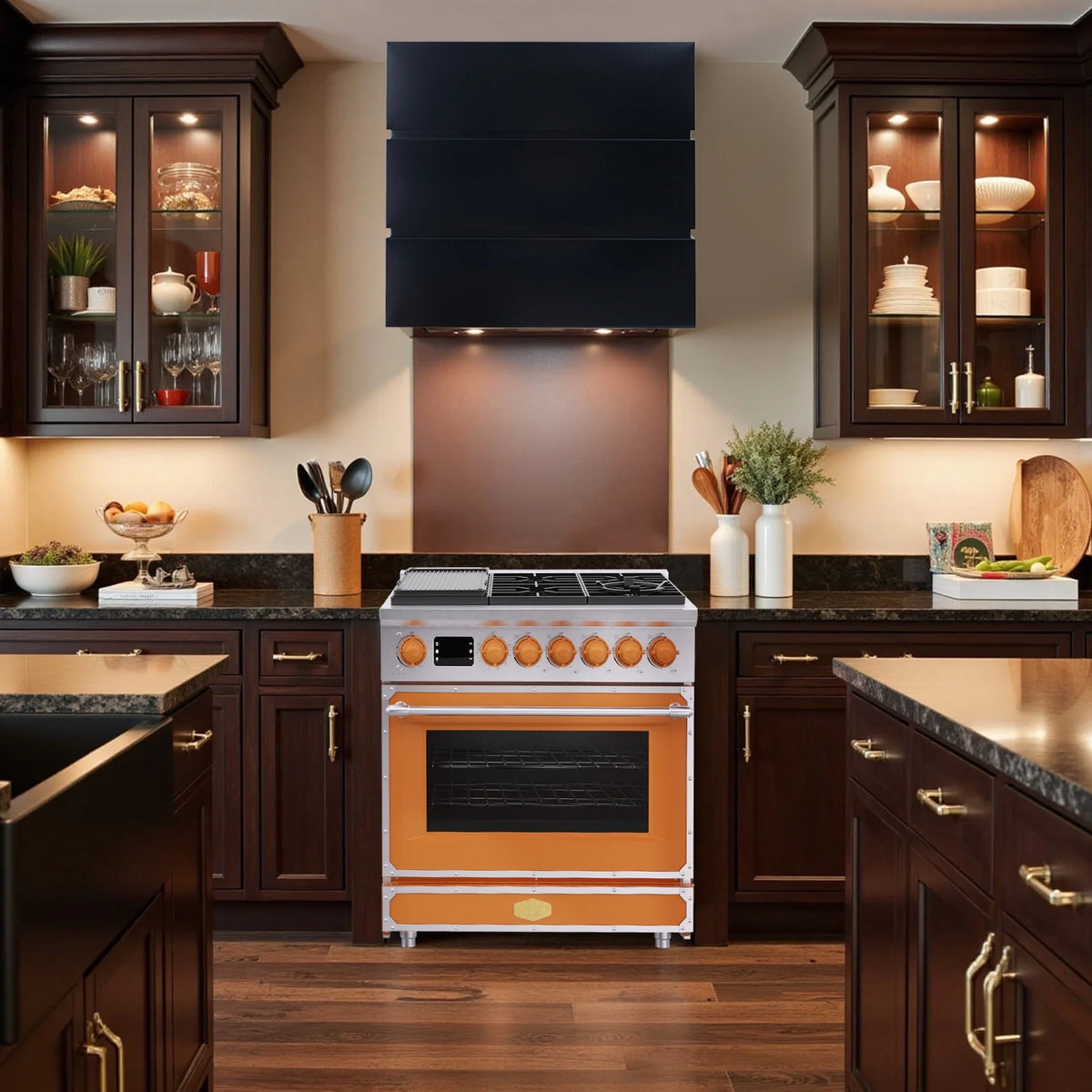 Akicon 48 Inch Freestanding Gas Range with 8 Sealed Burners Cooktop, 6.7 Cu.Ft. Dual Zone Capacity, Natural Gas/LP Convertible-BSGBGGA1