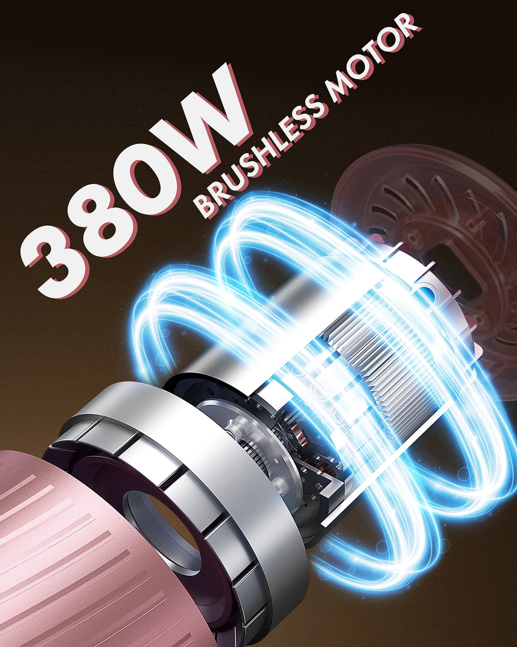 Homeika H320 Cordless Vacuum Cleaner, 28KPA Powerful Suction 8-in-1 Multi-Tool 55min Runtime LED Motorized Brush One-Click Dust Emptying for Pet Hair and Allergies,Pink