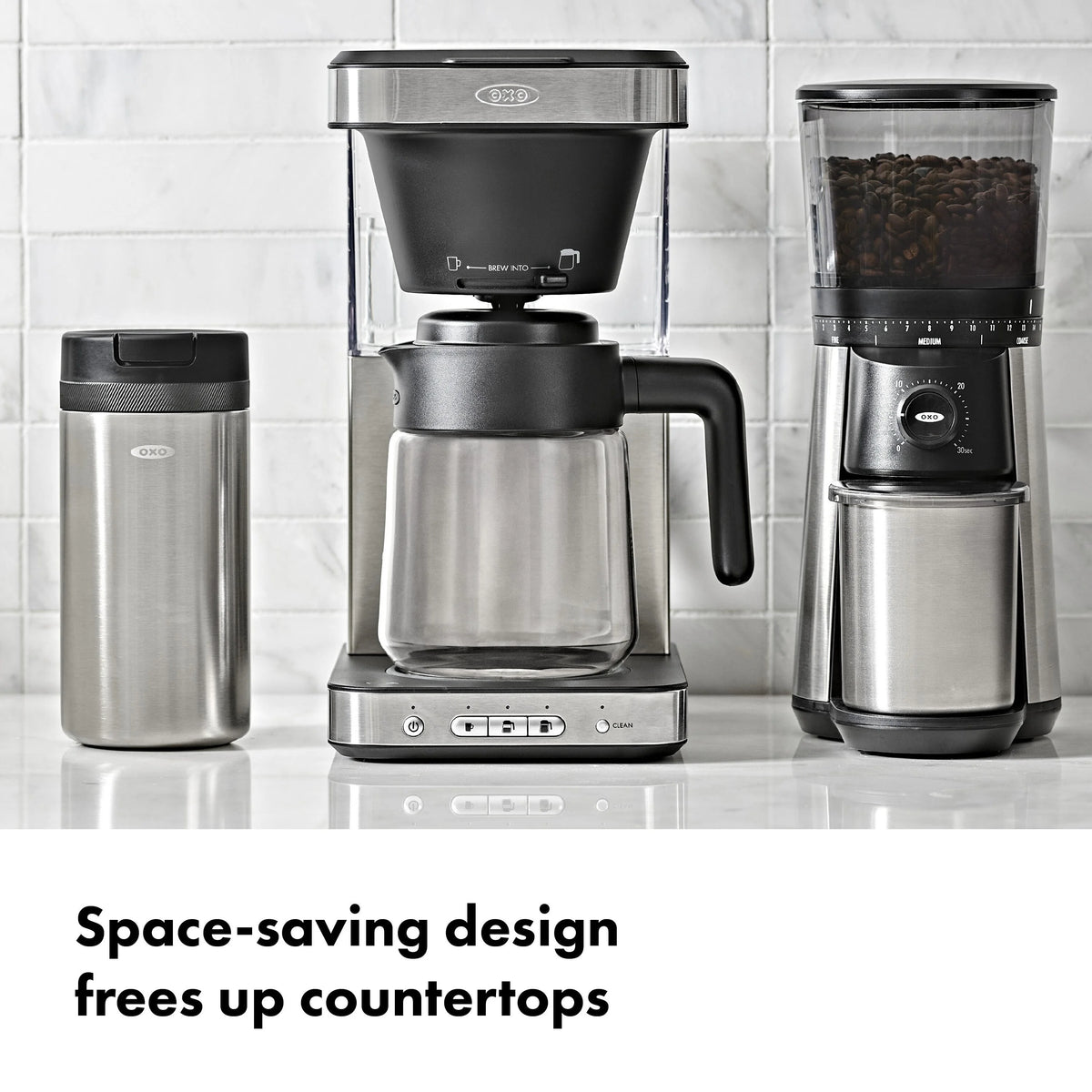 OXO Brew 8-Cup Coffee Maker with Glass Carafe and Single-Serve Option
