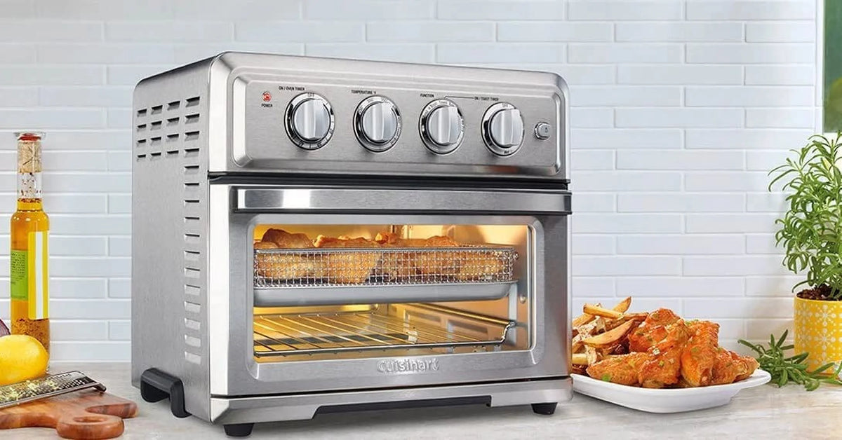 Air Fryer + Convection Toaster Oven by Wangxin, 7-1 Oven with Bake, Grill, Broil & Warm Options, Stainless Steel, TOA-60
