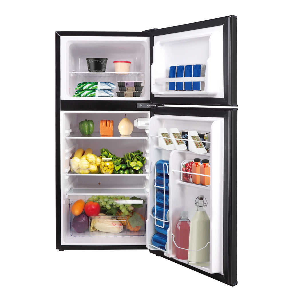 FRIGIDAIRE 4.7 Cu ft Two Door Mini Fridge with Freezer , VCM Stainless Steel