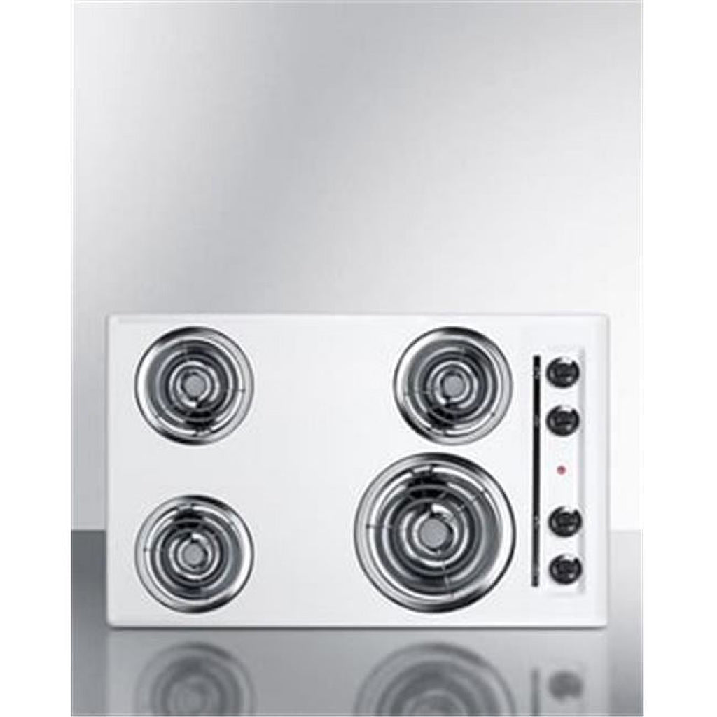 30 in. 220V Electric Cooktop - White Porcelain