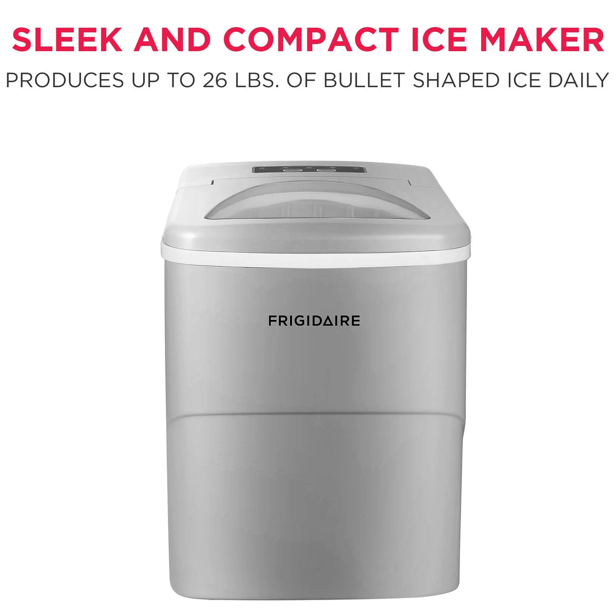 Frigidaire 26lbs. Portable Countertop Ice Maker (Bullet Ice)- Silver