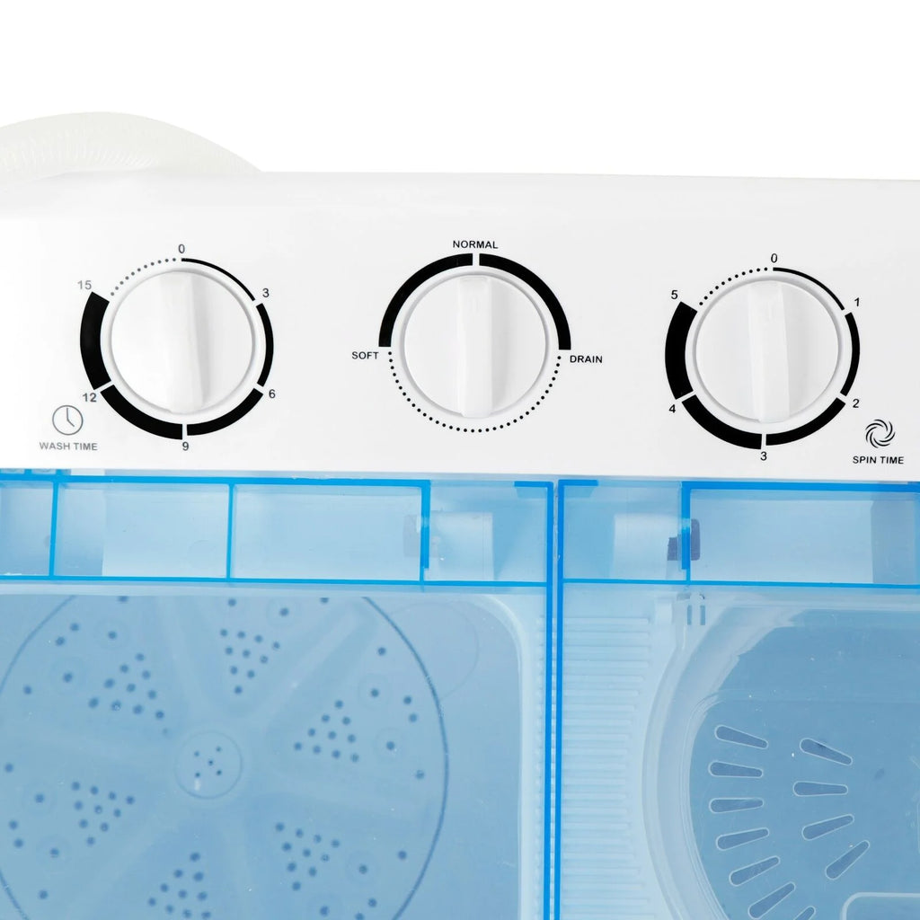 Wash Machine 17.6LBS Mini Compact Twin Tub Laundry Washer Spin Dryer Save Time
