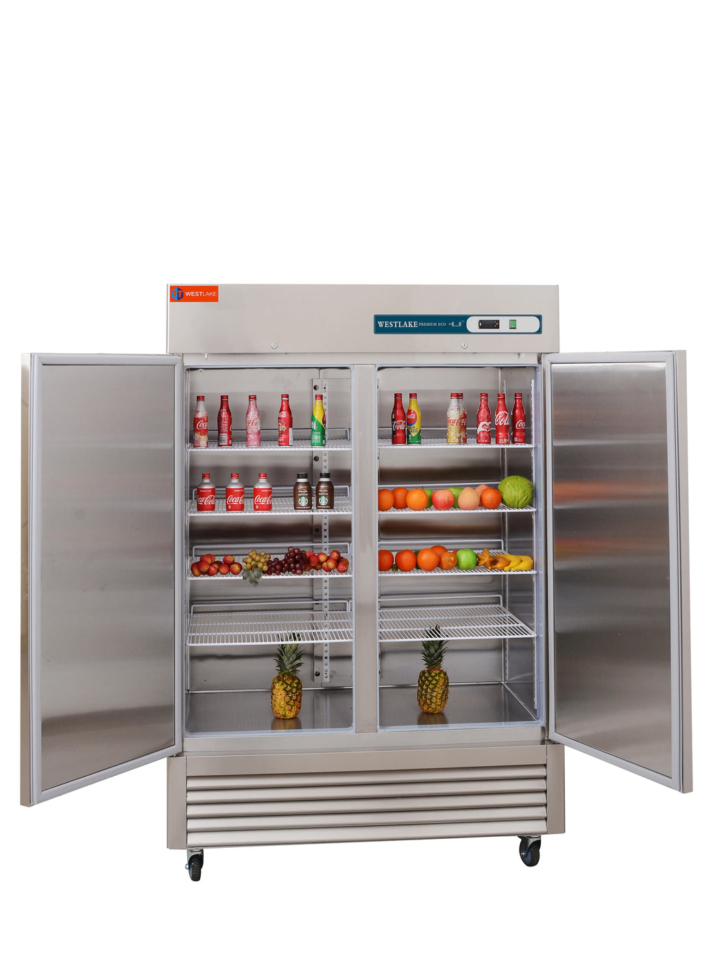 Westlake Commercial Reach In Upright Freezer WKF-49B Double Solid Door Stainless Steel 49 Cu. ft