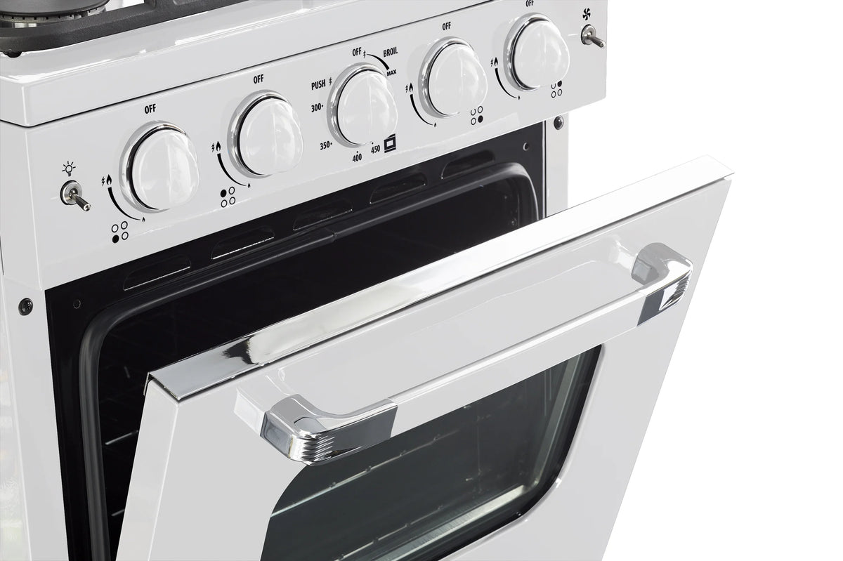 Unique Classic Retro 24" 2.9 cu/ft Freestanding Gas Range with Convection Oven and Sealed Burners
