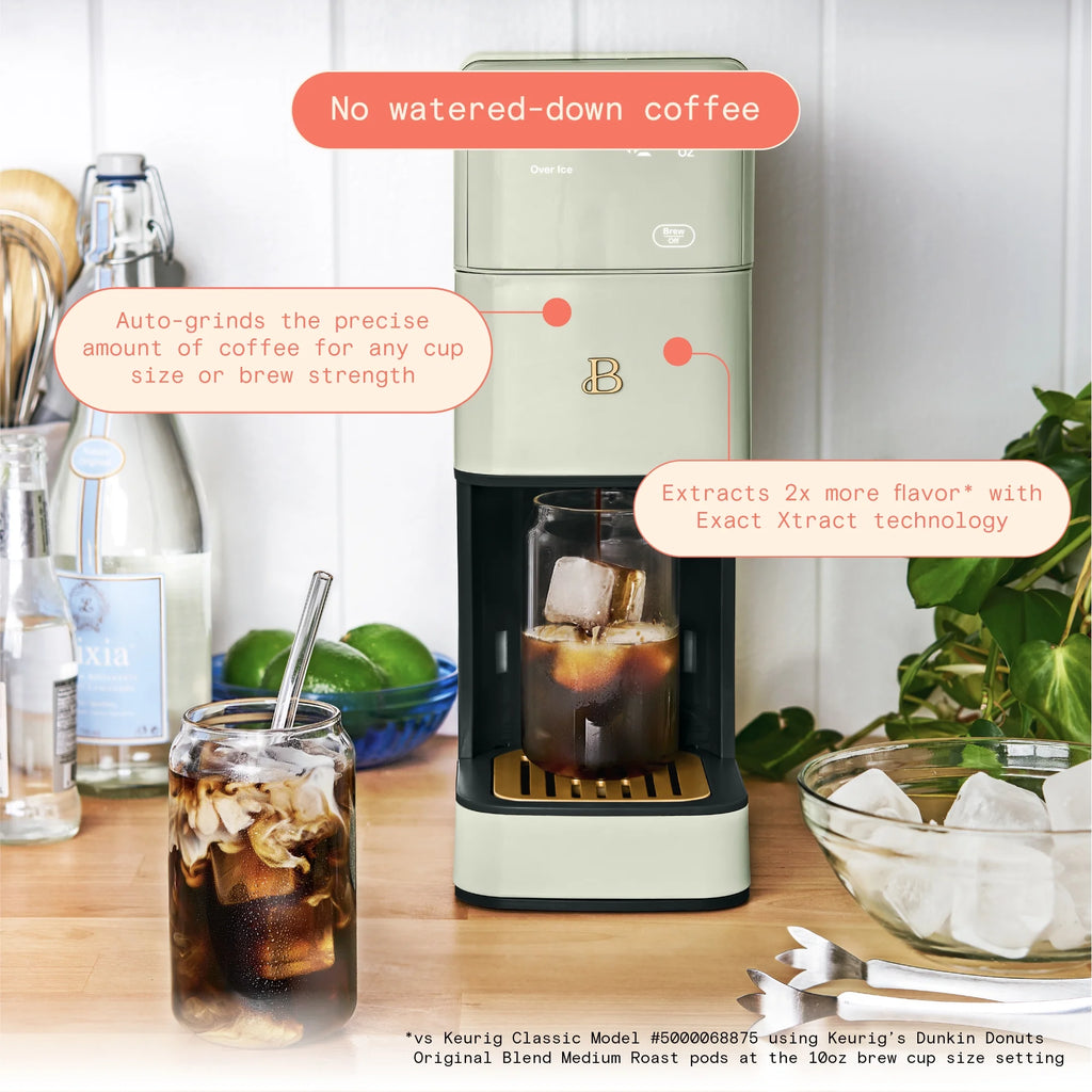 Beautiful Perfect Grind�?Programmable Single Serve Coffee Maker, White Icing by Drew Barrymore