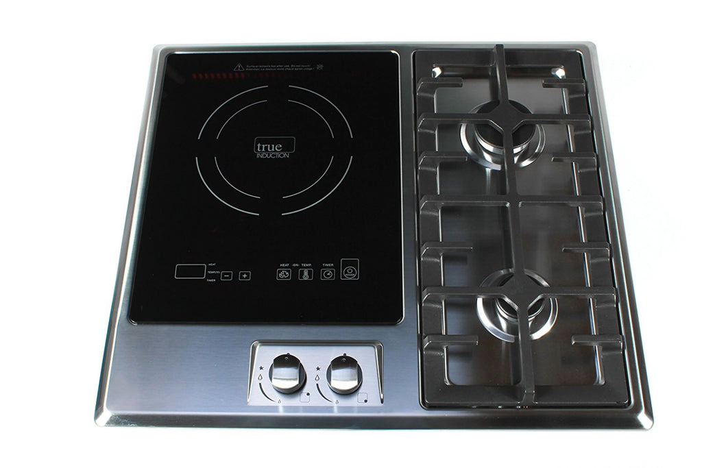 True Induction TI-1 Built-in UL858 Certified, 23-inch 1 Induction  2 Gas Burner Combination Gas & Induction Cooktop