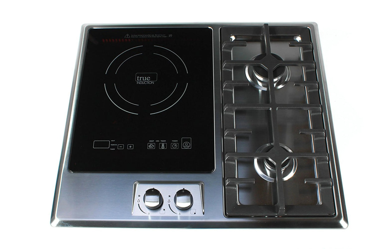True Induction TI-1 Built-in UL858 Certified, 23-inch 1 Induction  2 Gas Burner Combination Gas & Induction Cooktop