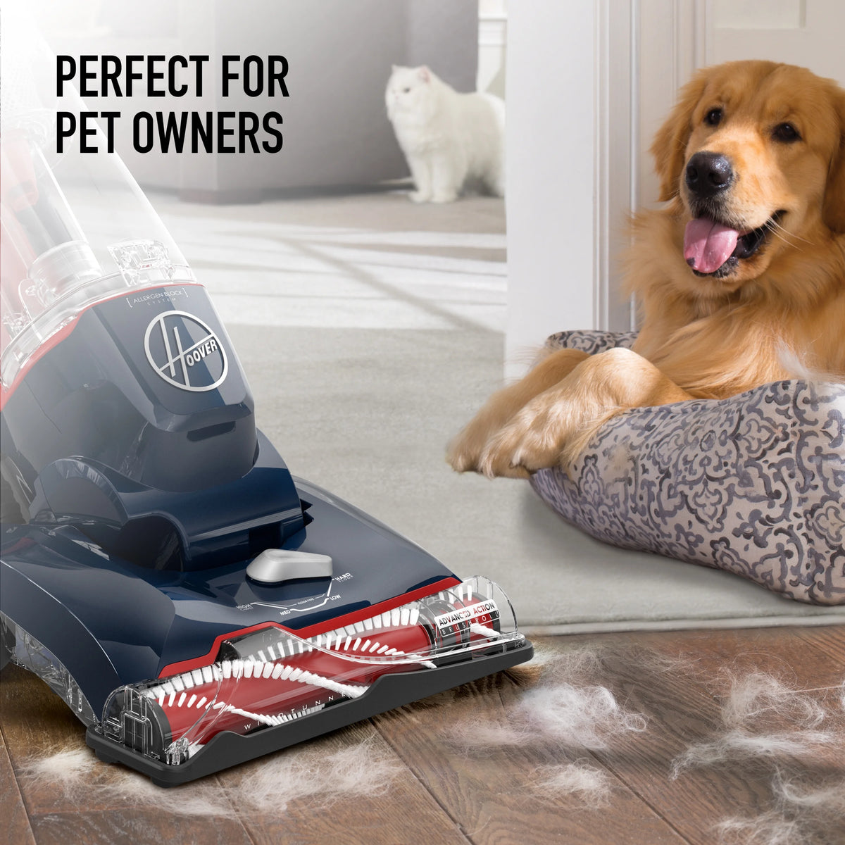 Restored Hoover Residential Vacuum-UH74110M Hoover Pet Max Complete Bagless Upright Vacuum Cleaner with Allergen Block Technology (Refurbished)