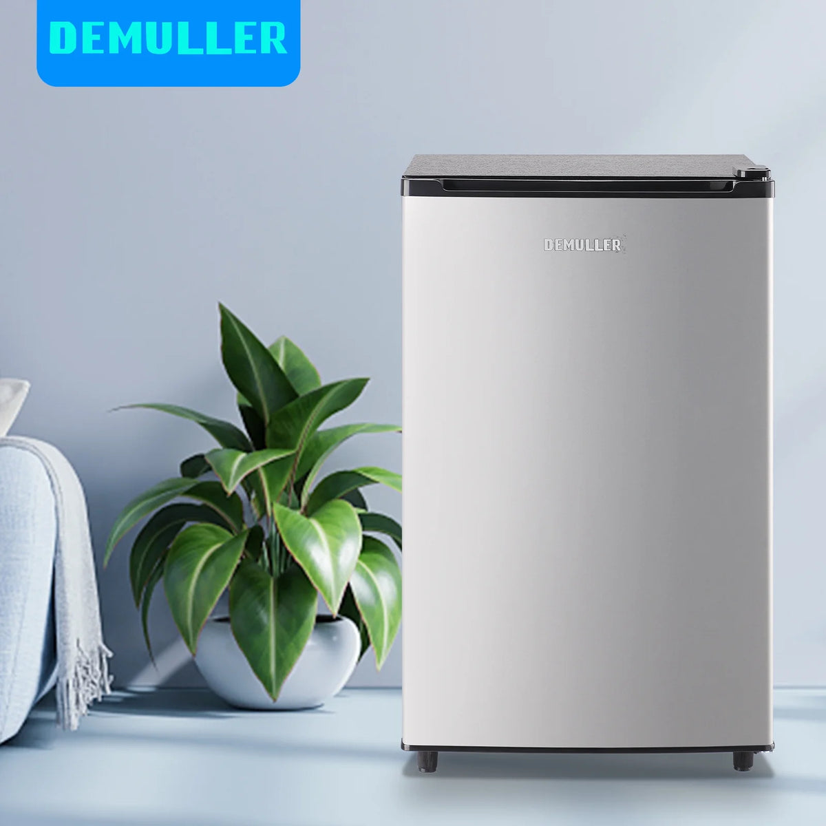 DEMULLER Upright Freezer with 7 Adjustable Thermostat Stand-up Single Door Freezers Black