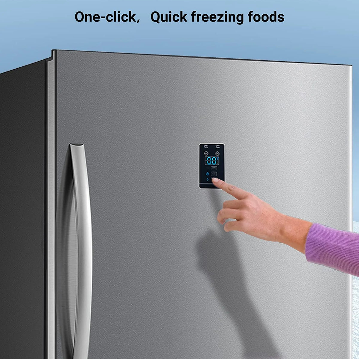 Smad 17 Cu ft Upright Single Door Conversion Freezer/Refrigerator, Frost Free, Freestanding, Stainless steel