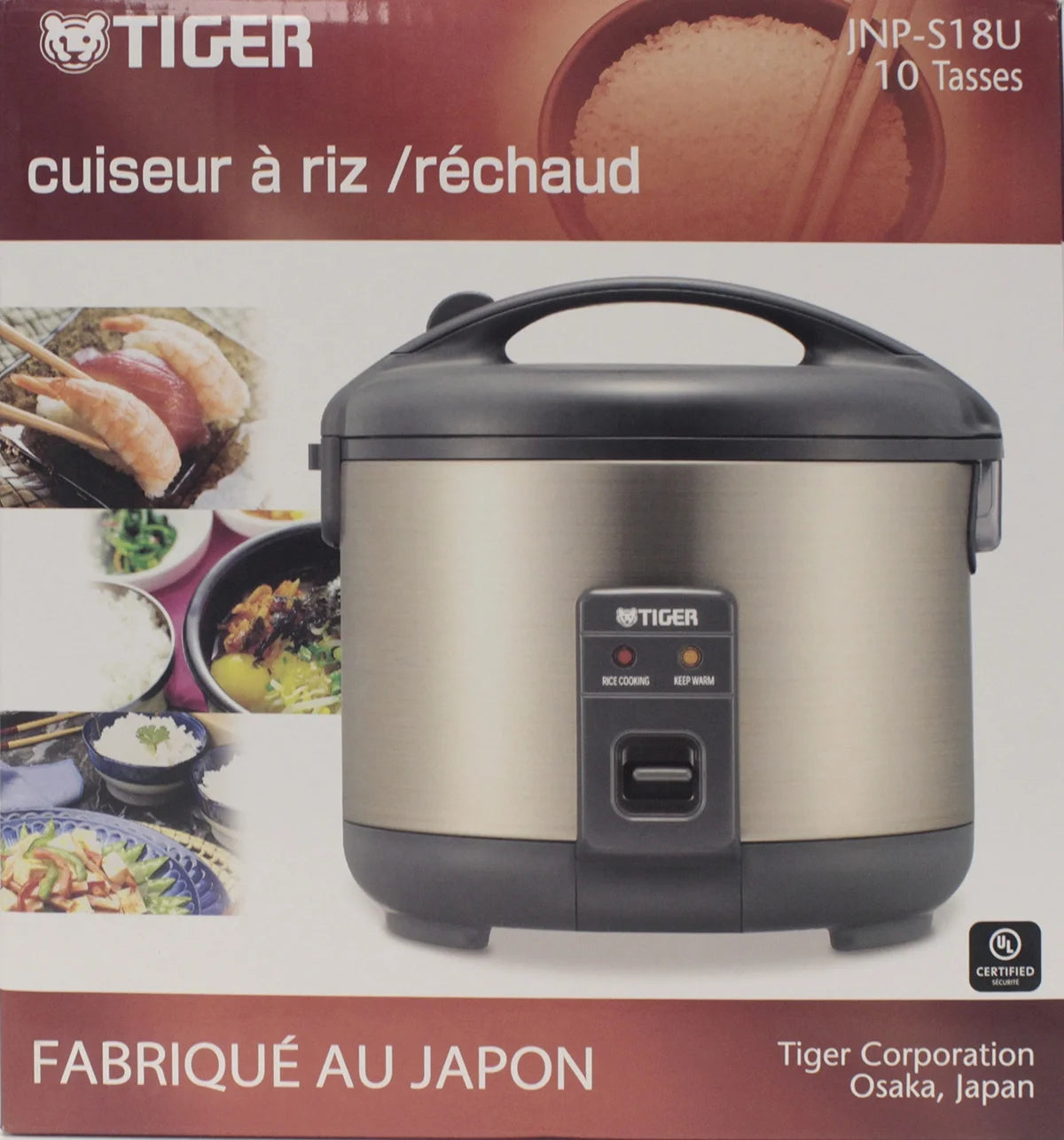 Tiger Rice Cooker/Warmer Stainless Steel 10 Cups