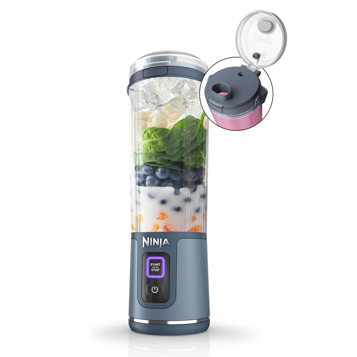 Ninja Blast Portable Blender, Cordless, 18oz. Vessel, Personal Blender for Shakes & Smoothies, BPA Free, Leakproof Lid & Sip Spout, USB-C Rechargeable, Dishwasher Safe Parts, Metallic Purple,