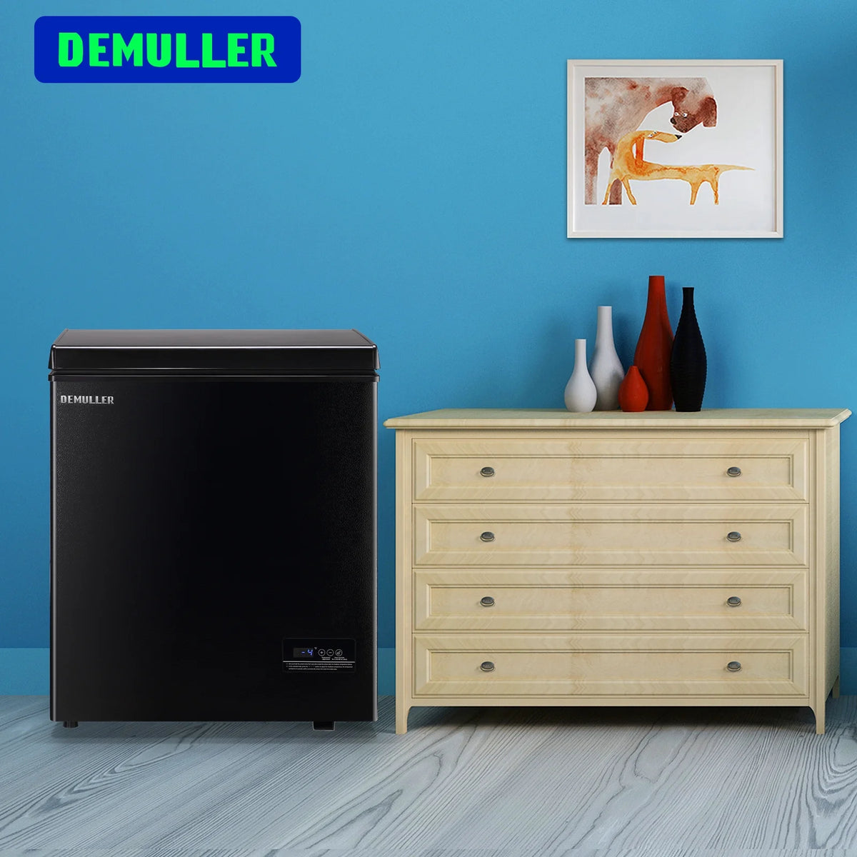 DEMULLER 4.0 Cu.ft Chest Freezer with Electronic Panel, Accurate Temperature Display to 1�?Black