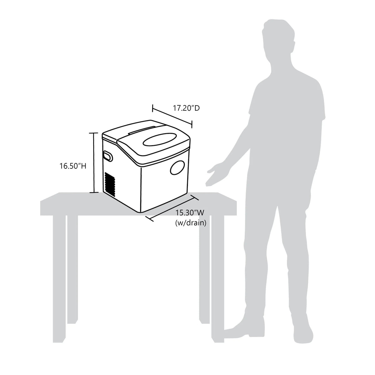Newair, 50 lb. Portable Ice Maker, Countertop Design, 3 Bullet Ice Sizes