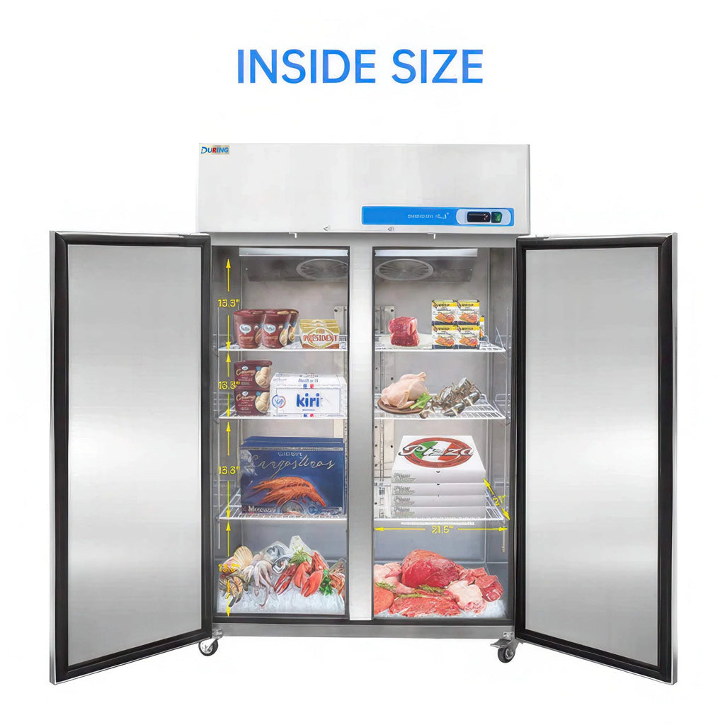 During D-K-48F 48" Commercial Reach-in Freezer, 2-Door 36 Cu.ft Stainless Steel
