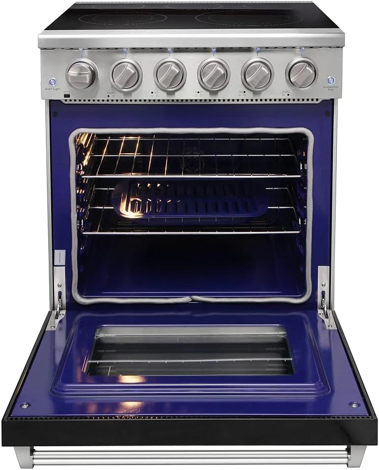30 inch Professional Electric Range with 5 Heating Elements Cooktop, 4.55 Cu. Ft. Convection Oven Capacity, Smooth Glass Top, in Stainless Steel, KOS-30RE06H (Stainless Steel)