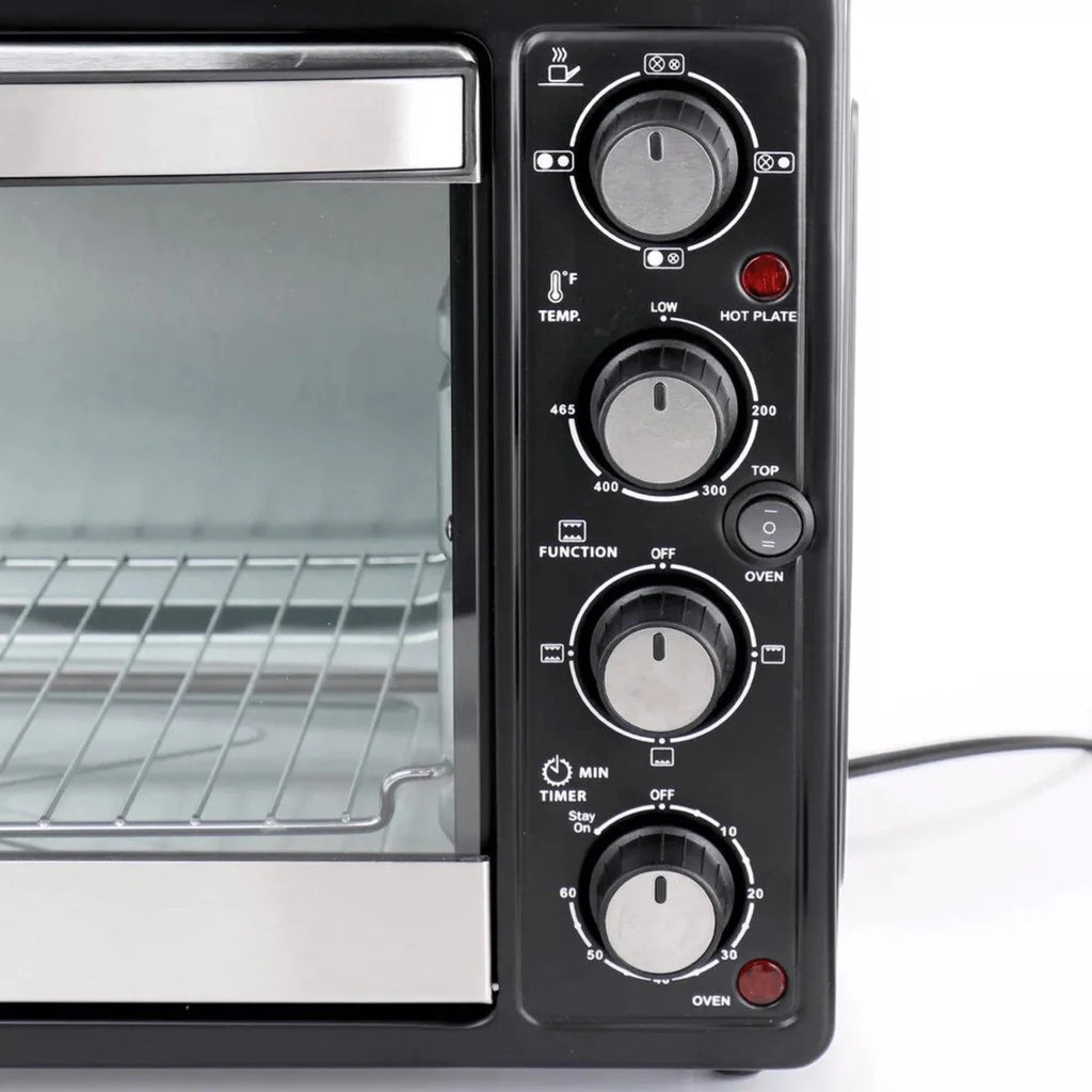 Better Chef Chef Central XL Toaster Oven and Broiler with Dual Solid Element Burners in Black
