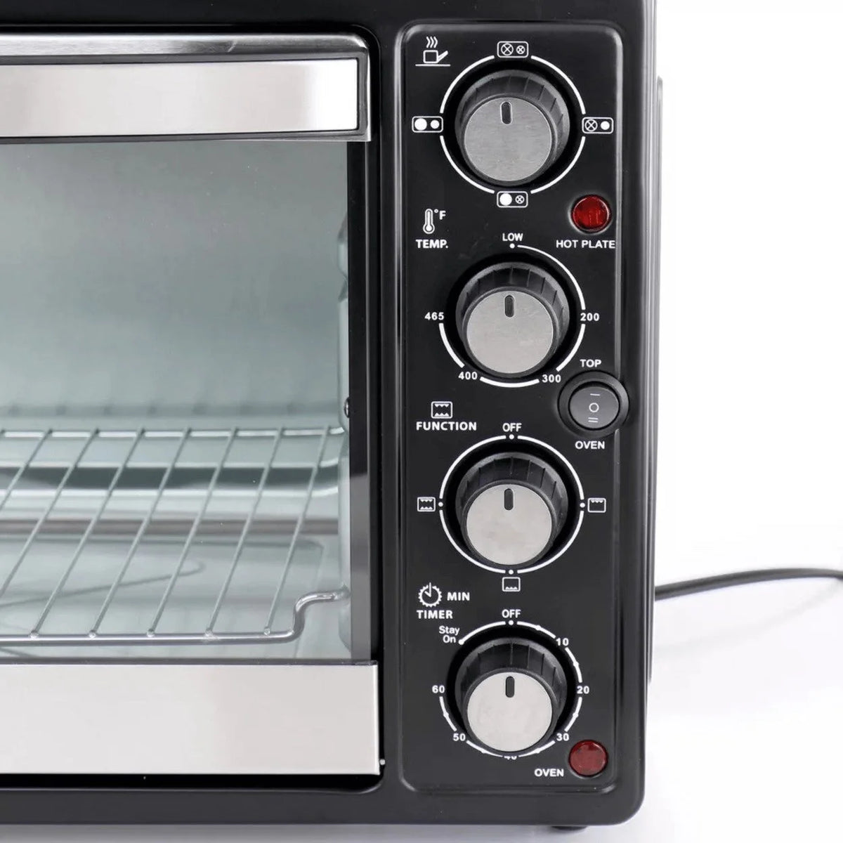 Better Chef Chef Central XL Toaster Oven and Broiler with Dual Solid Element Burners in Black