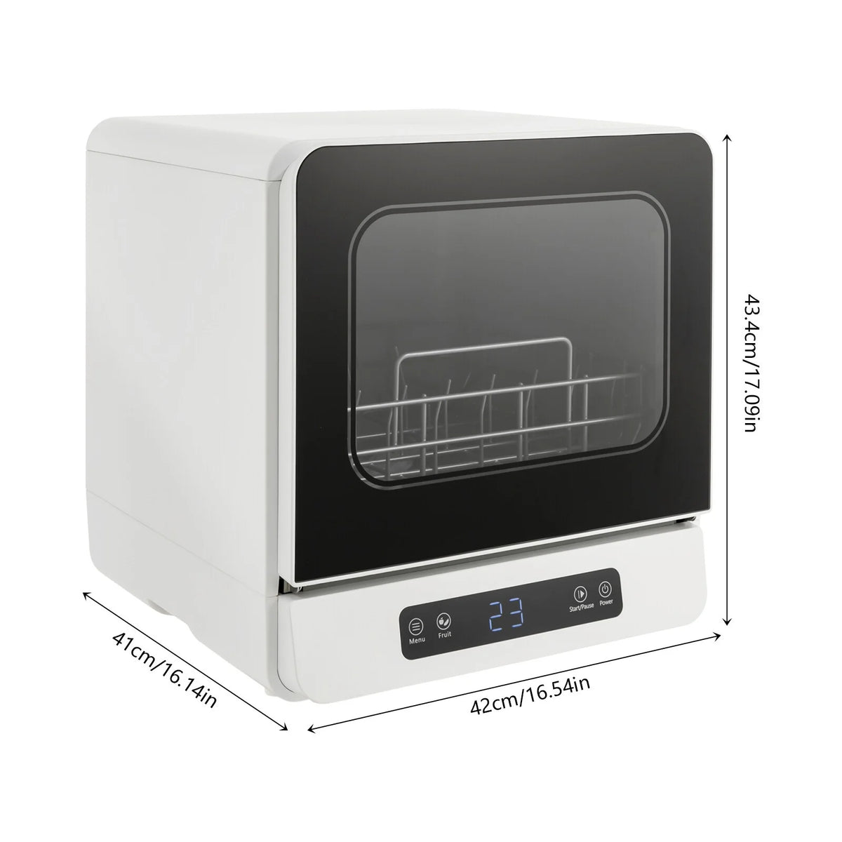TFCFL Portable Dishwasher Electric Compact Countertop Dishes Dryer Washing Machine Touch Control