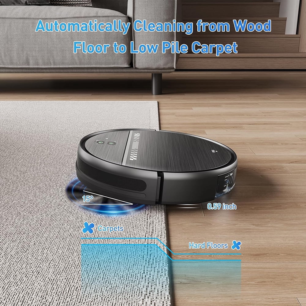 MANVN Robot Vacuum and Mop Combo, 2 in1 with Schedule, Wi-Fi/App, 2300Pa Max Suction