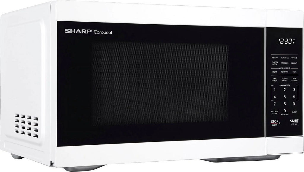 1.1 cu ft Countertop Microwave with 1000 watts and Auto Cook Features - White