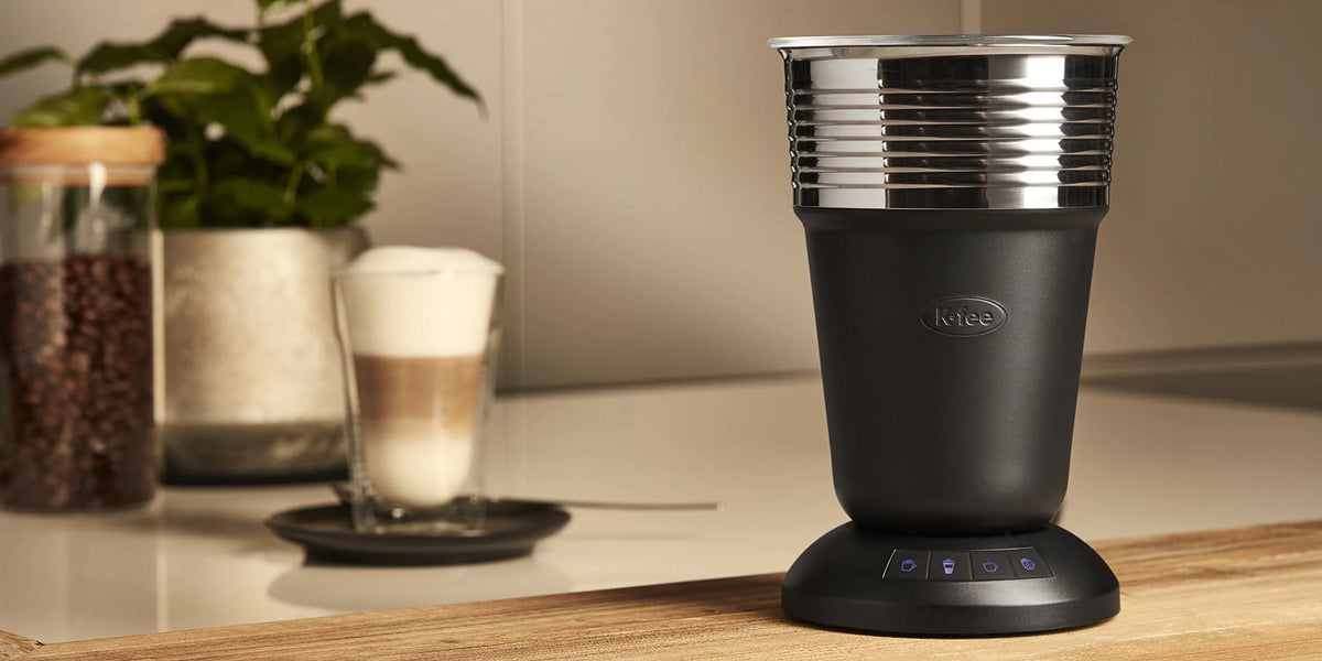 K-fee? Holiday Bundle: Twins II Single Serve Coffee and Espresso Machine PLUS Lattaero 4-in-1 Milk Frother | (Black/Copper)