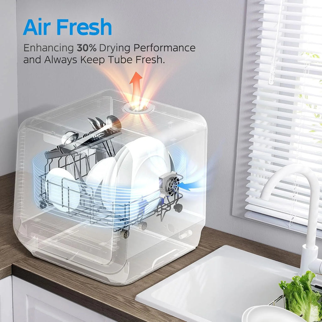 Midea Black Portable Countertop Dishwasher