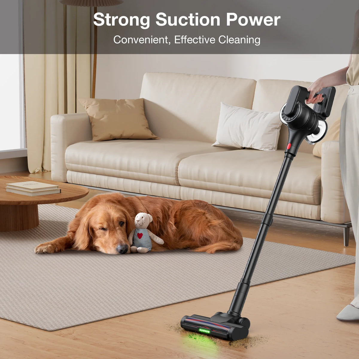 MOOSOO Cordless Vacuum with Brushless Motor, 60 mins max runtime, Stick Vacuum for Hard Floor Carpet Pet Hair